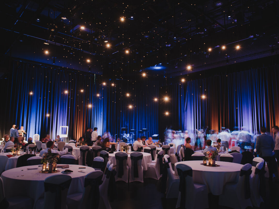 The Armitage centre set for a wedding with fairy lights