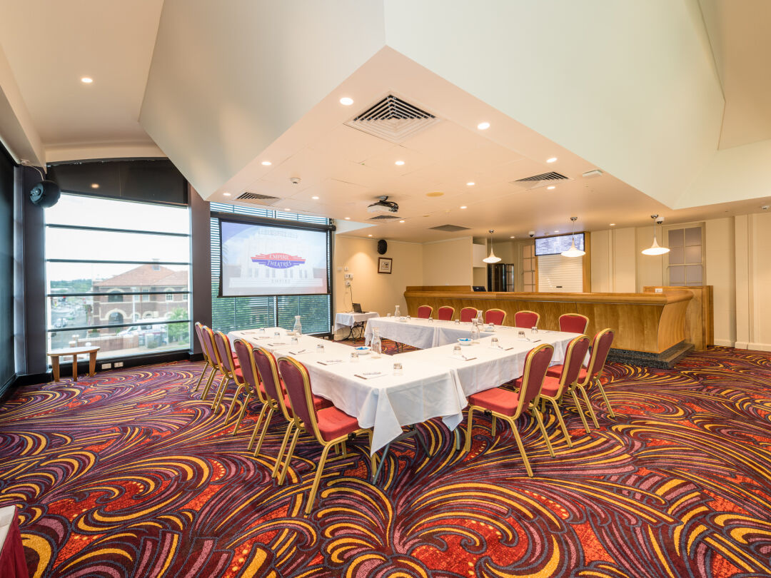 The Lounge Bar looking towards the bar with table set up in the centre